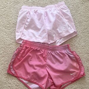 Nike girls  Light and Dark Pink Athletic Shorts Set